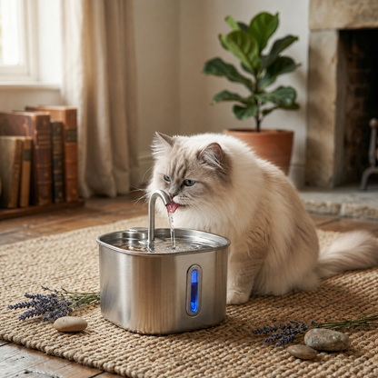 PureDrink Trinkbrunnen für Katzen und Hunde — Edelstahl | Maison Pets