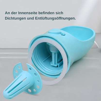 HydraBuddy 2-in-1 Trinkflasche – frisches Wasser und Futter für unterwegs.